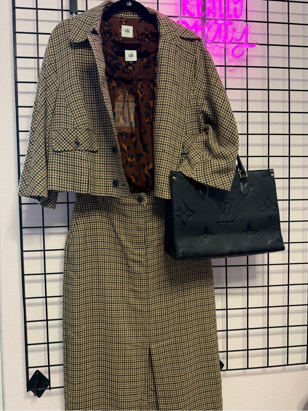 CAbi Showroom Jacket, Blouse, and Skirt Set